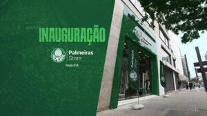 Fachada da nova loja oficial Palmeiras Store na Avenida Paulista.